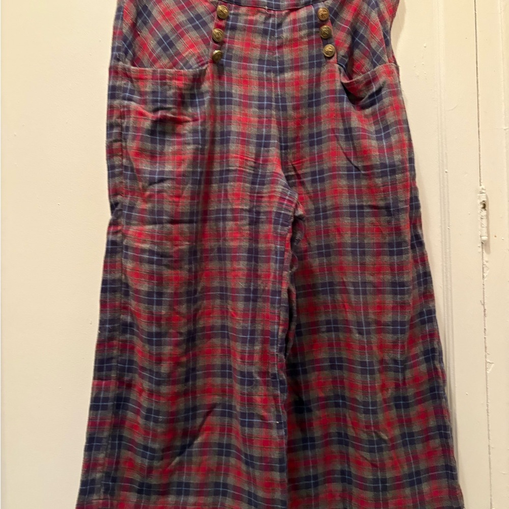 Unique Vintage plaid culottes in Large